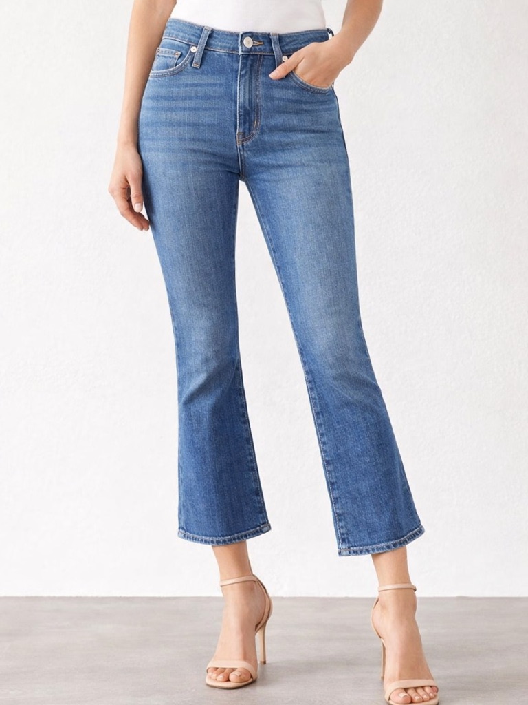 Veronica Beard Carly High Rise Kick Flare Jeans 25 Nwt Cropped Stretch Denim